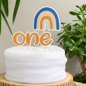 Rainbow Name Cake Topper Boho First Birthday Girl