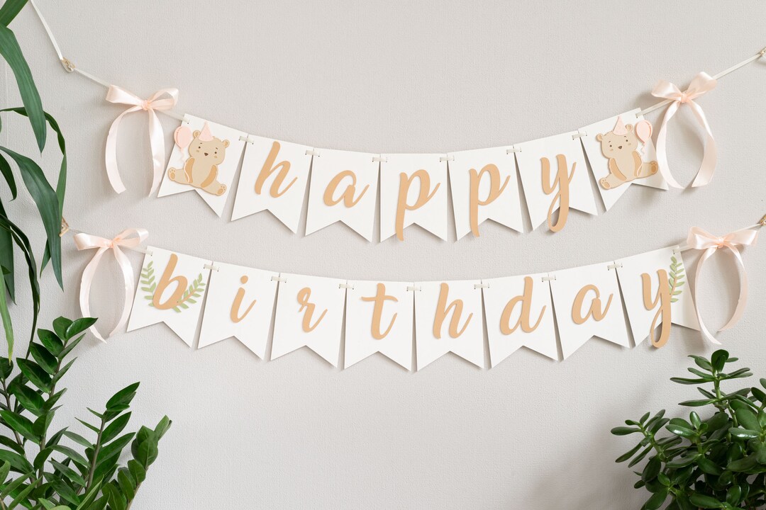 Teddy Bear Birthday Banner for Beary Picnic Party Decorations With ...