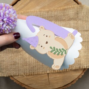 Teddy Bear Birthday Decorations Baby Girl 1st First Party Bundle Violet ...
