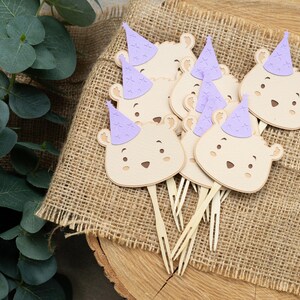 Teddy Bear Birthday Decorations Baby Girl 1st First Party Bundle Violet ...