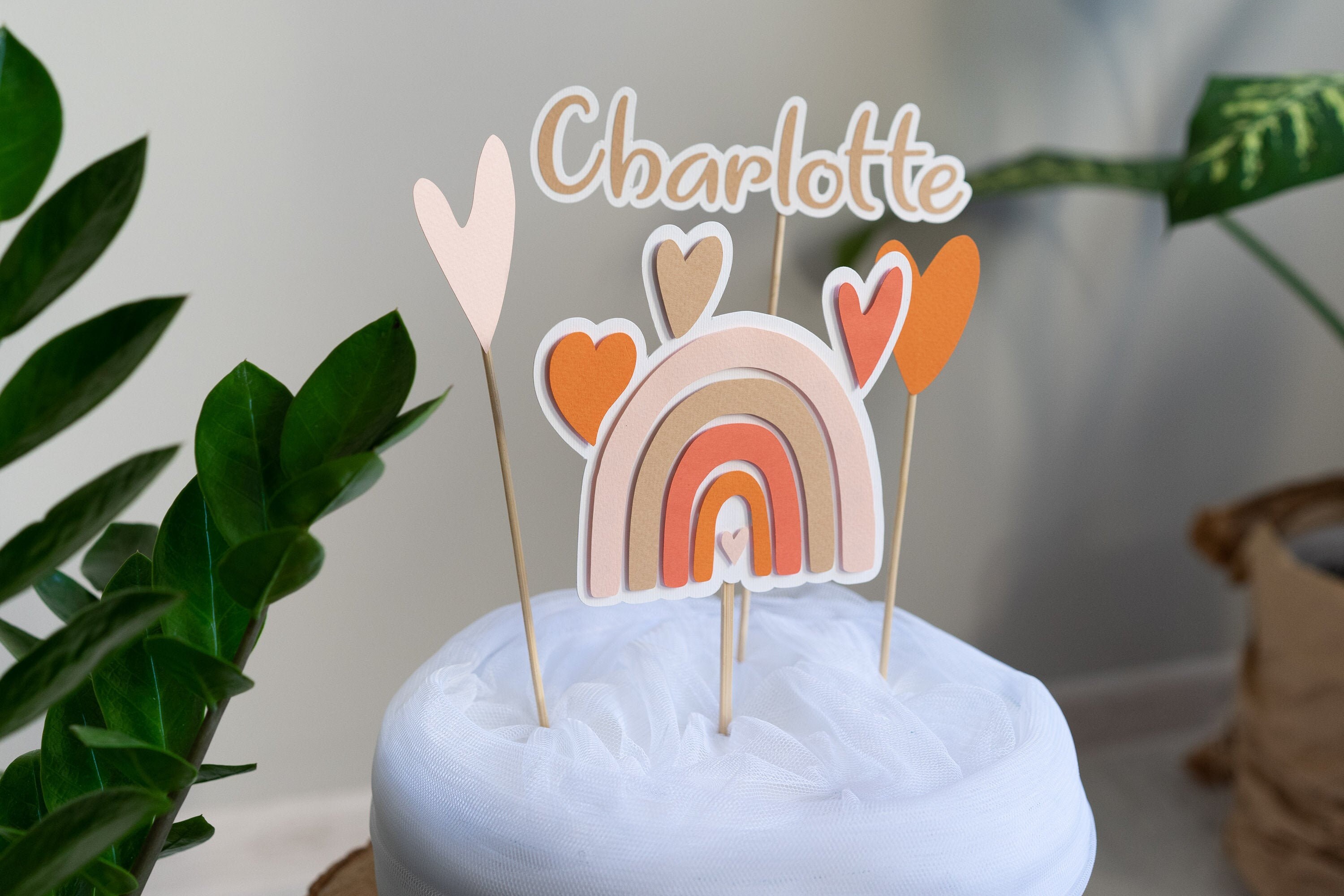 Personalized Cake Topper Rainbow Boho Party Decor - Etsy