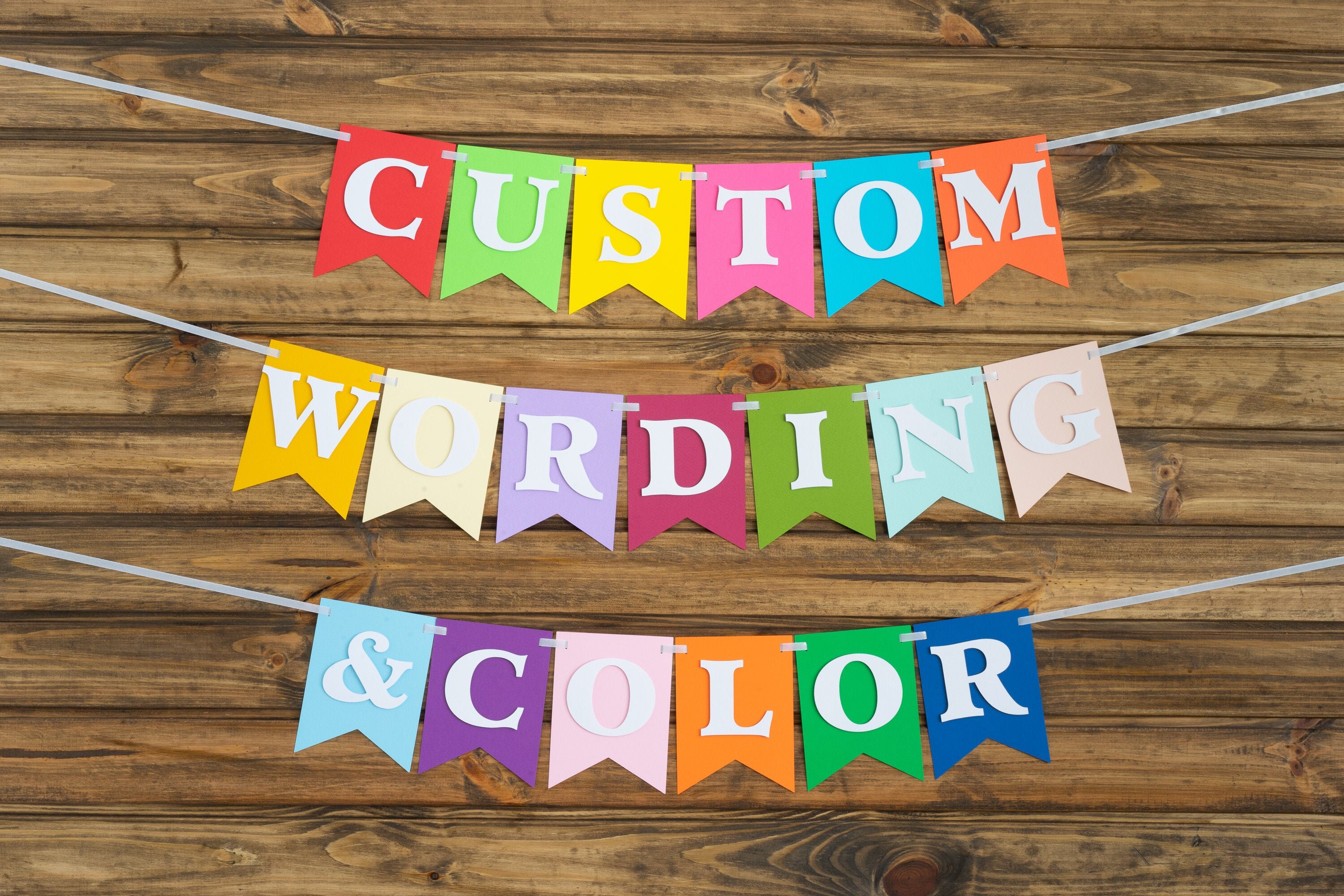 Custom Banner Primary or Custom Colors Personalizable Wording Etsy