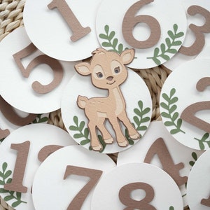 My First Year Banner One Deer Ful Woodland Birthday 1st Photo Picture Milestones Garland decor