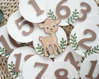 My First Year Banner One Deer Ful Woodland Birthday 1st Photo Picture Milestones Garland decor