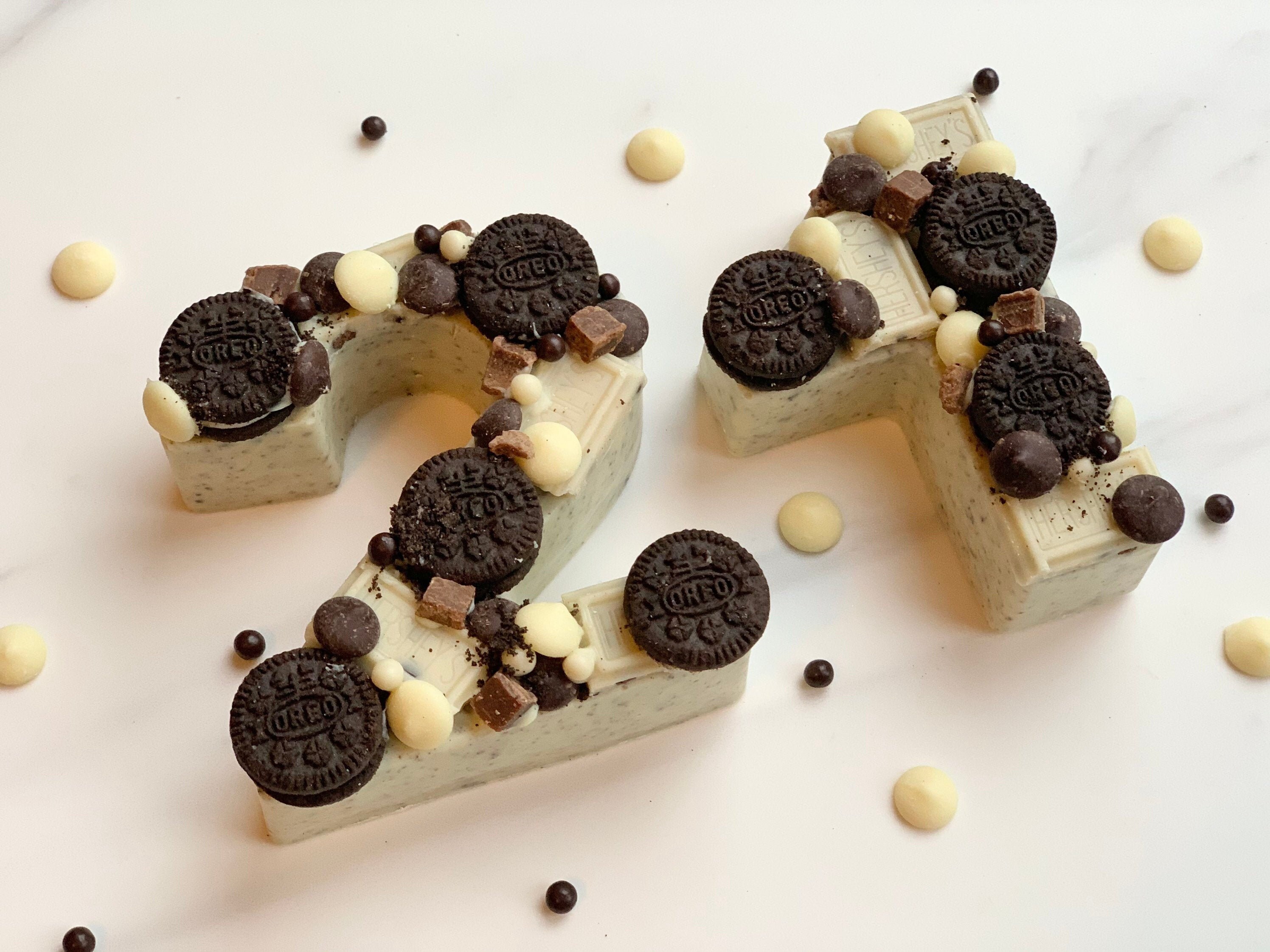 Oreo White Chocolate Numbers topped with Oreo Biscuit & Etsy