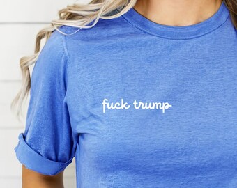 Funny Fuck Trump Pocket Design Shirt | Anti Trump | Liberal | Equality | Protest | Political | In My Voting Era | Leftist | President Biden