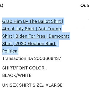 OLD Grab Him By The Ballot Shirt 4th of July Shirt Anti Trump Shirt Biden For Pres Democrat Shirt 2020 Election Shirt Political image 1