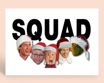 Christmas Squad Card(s) | Movie Characters | Greeting Cards Assortment | Handmade Cards | Boxed Set | Blank Cards Bulk | To Santa | Ornament