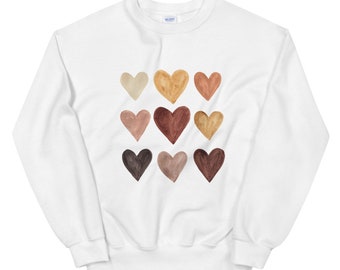 Equality Hearts Crewneck Sweatshirt | Black Lives Matter | Black History Month | Racial Equality | BLM Bracelet | BLM Flag | BLM Face Mask |