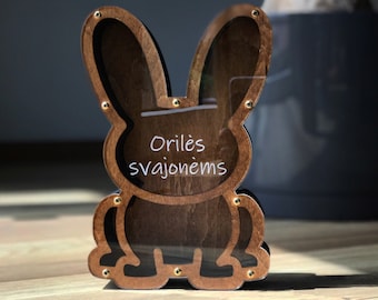 Piggy Bank Rabbit for Kids  Laser Cut File - SVG+DXF+Ai+Lightburn - Instant Download