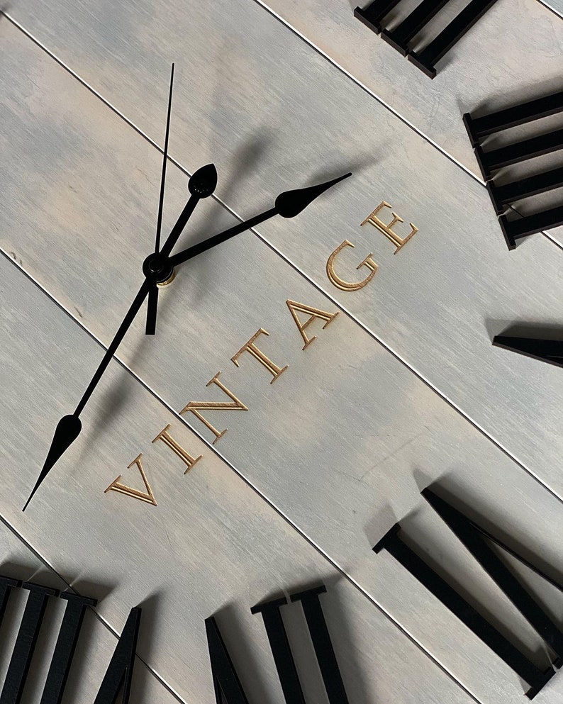 Large Wooden Wall Clock, Vintage Old Style, Handmade. 60 Cm, 23.6 Inch ...