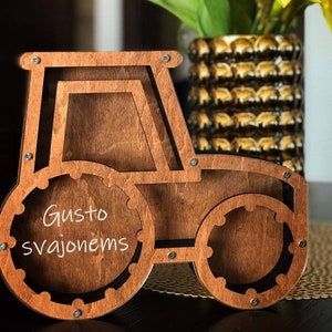 Piggy Bank Tractor Kids Laser Cut File - SVG + DXF + Ai + Lightburn - Descarga instantánea