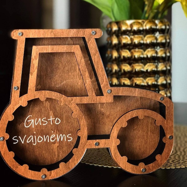 Sparschwein Traktor Kinder Laser Cut Datei - SVG+DXF+Ai+Lightburn - Instant Download