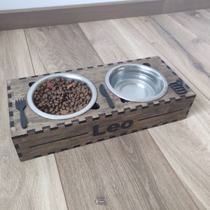 Stazione di alimentazione per animali domestici doppio fai-da-te - File di taglio laser - SVG + DXF + Ai + Lightburn - Download istantaneo