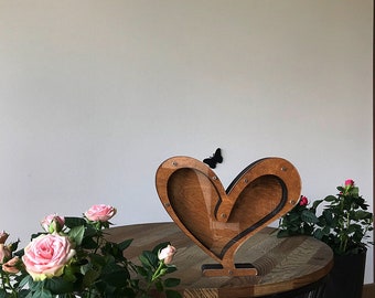 Piggy Bank Heart love  Laser Cut File - SVG+DXF+Ai+Lightburn - Instant Download