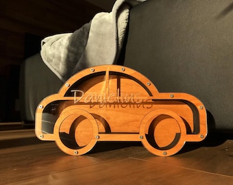 Piggy Bank CAR Kids  Laser Cut File - SVG+DXF+Ai+Lightburn - Instant Download