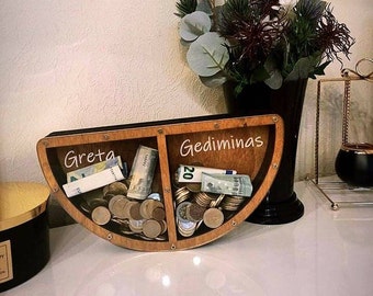 Piggy Bank couple funny  Laser Cut File - SVG+DXF+Ai+Lightburn - Instant Download