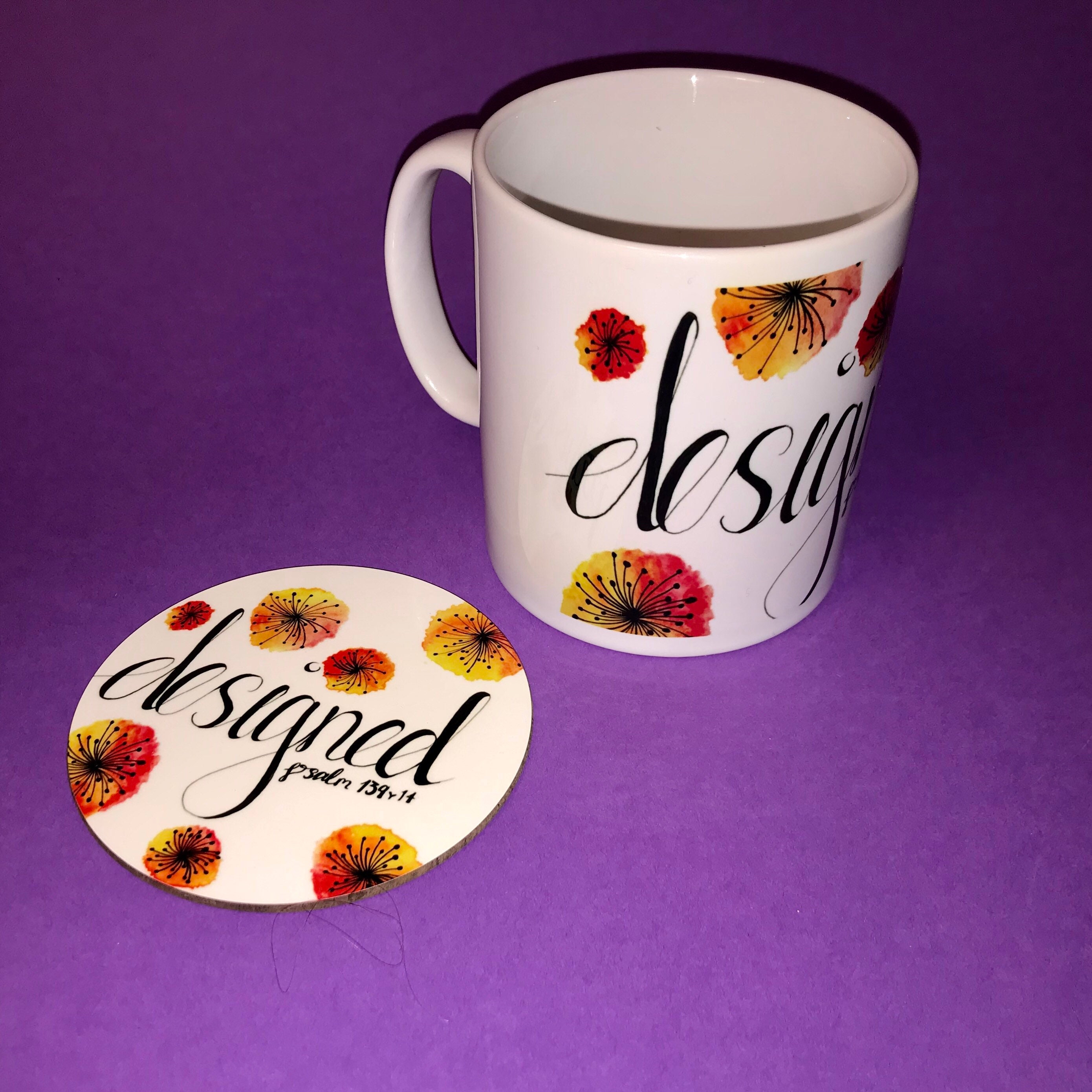 Mug and coaster set Etsy