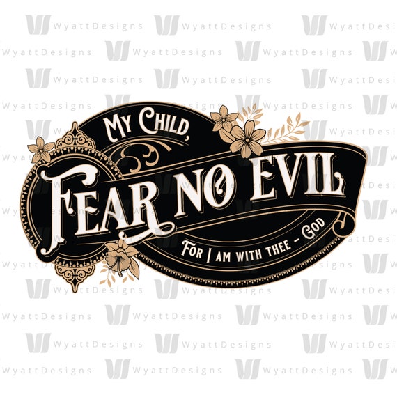 Vintage Fear No Evil Graphic, PNG, Instant Download, Sublimation
