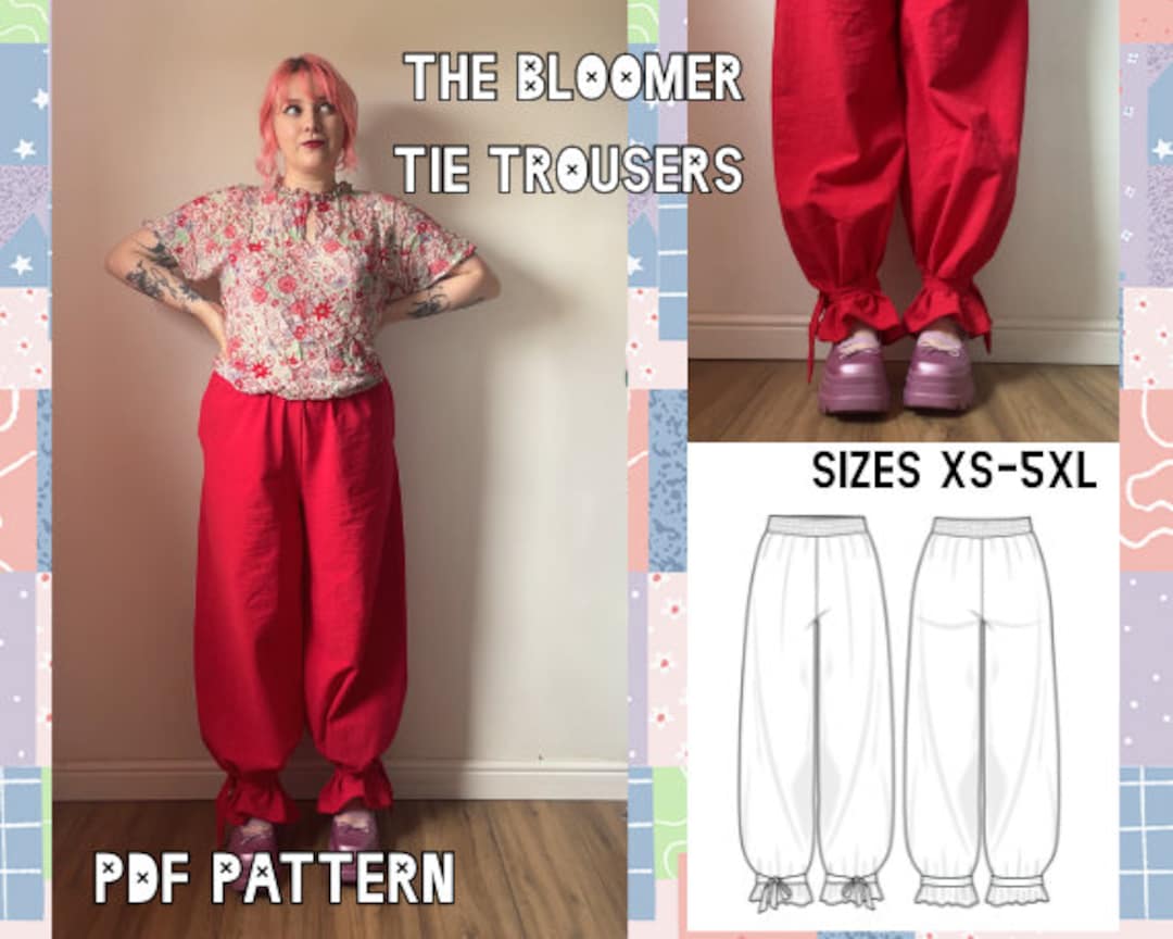 ボトムスその他 TNTNTUTU Patchwork Colorful Straight Flowre Bear Fancy Pants Bottoms