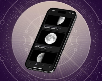 Aplikacja kalendarza Moon Flow 2026: codzienne fazy księżyca i śledzenie