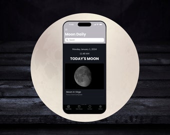 Lunar Calendar 2024 CosmoApp | Moon Phases | Full Moon New Moon | Daily Moon | Moon Tracker