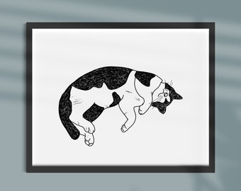 CUSTOM Pet Portrait Line Art / Dog Cat Portrait / Black & White Modern Illustration / Pet Lover Gift / Pet Memorial / Digital Download Print