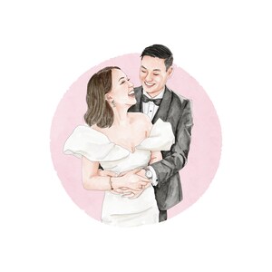 CUSTOM Couple Portrait Gift Hand Drawn Digital Print / Personalized Anniversary & Wedding Gift for Husband, Wife, Boyfriend / Watercolor image 10