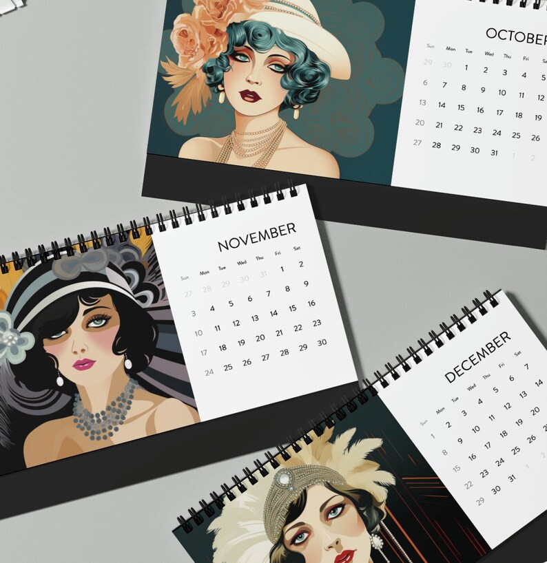 2024 Desk Calendar Art Deco Calendar 2024 Etsy