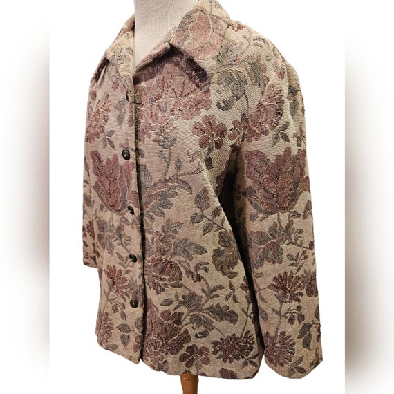 Alfred Dunner Vintage Floral Beaded Jacket - image 6