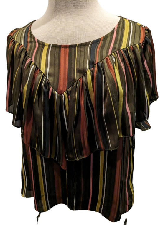 Anthropologie Traffic People Vintage Ruffle Blouse