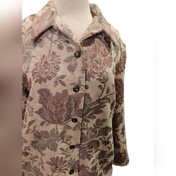 Alfred Dunner Vintage Floral Beaded Jacket - image 5