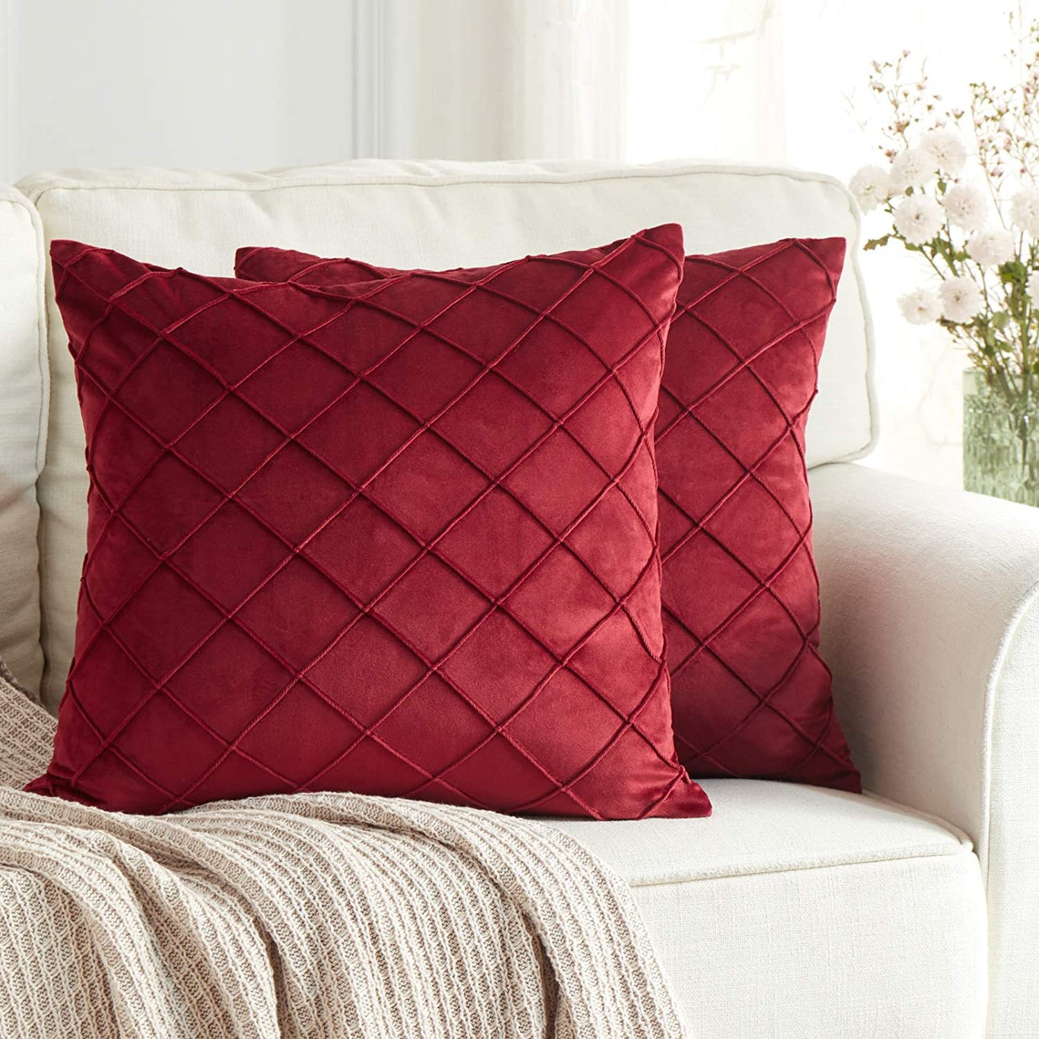 SALE Red Decorative Velvet Pillow Cover Velvet Pillows Red Etsy