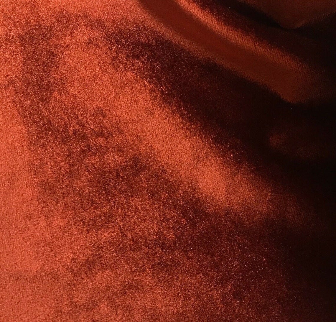Upholstery Rust Orange Velvet Fabric Fabric By The Yard Etsy
