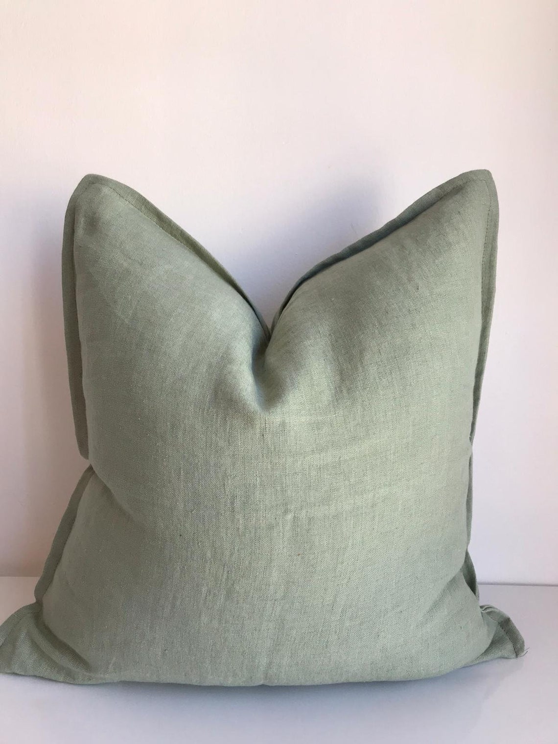 SALE Light Green Washed Linen Pillow Case 18x18inc Linen Etsy