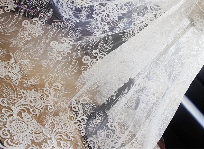 Exquisite Pailletten Spitze Stoff für Hochzeitskleid ...