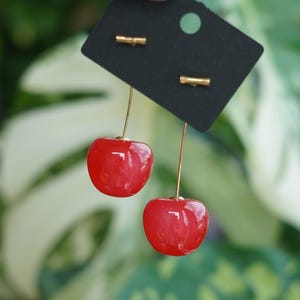 Red Cherry Dangling Earrings