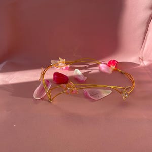 Floral Grace Circlet, golden flower crown, fantasy flower crown, gold elven circlet