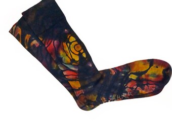 Pairs of socks Pairs Tie Dye medium length Socks, Unisex socks for him and her, Chaotic Spots hand dye, 39-42 EU size