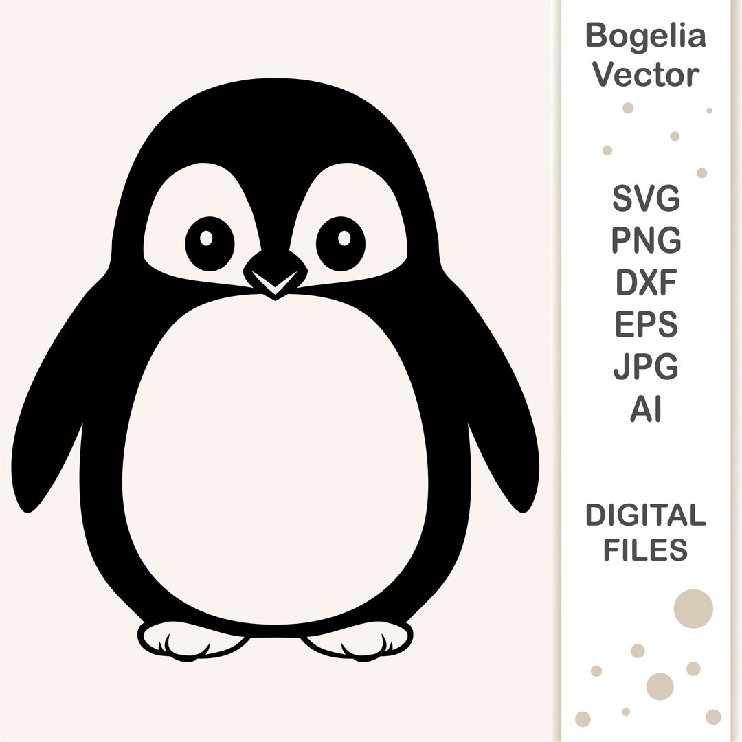 Penguin Svg Cut File, Cute Penguin Svg, Animal Svg, Christmas Svg