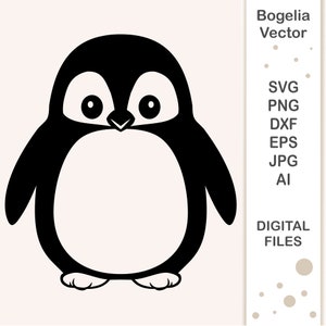 Penguin Svg Cut file, Cute Penguin Svg, Animal Svg, Christmas Svg, Holiday Svg, Baby Penguin Svg, Cricut, Shirt Designs, Silhouette, Clipart