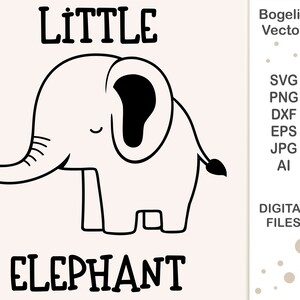 Little Baby Elephant SVG Cut File | Cute Elephant Design | Instant Download for Cricut & Silhouette