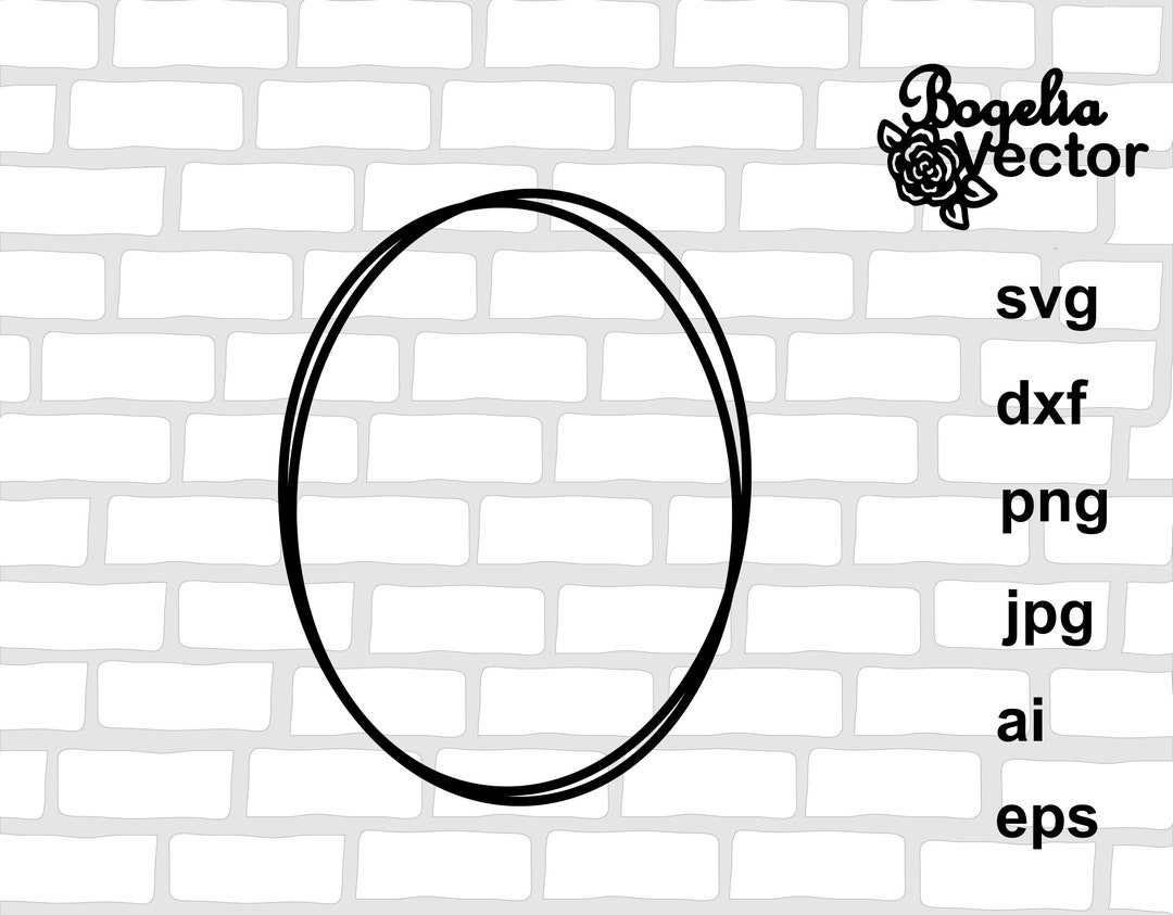 Oval Frame Svg File, Oval Frame Cut File, Frame Monogram Svg, Wedding