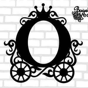 Carrozza della principessa Svg, Carrozza tagliata file, Carrozza in formato SVG, Carrozza Telaio in formato Svg, Principessa Monogram Telaio in formato SVG, Silhouette, Contorno png, Fata in formato Svg
