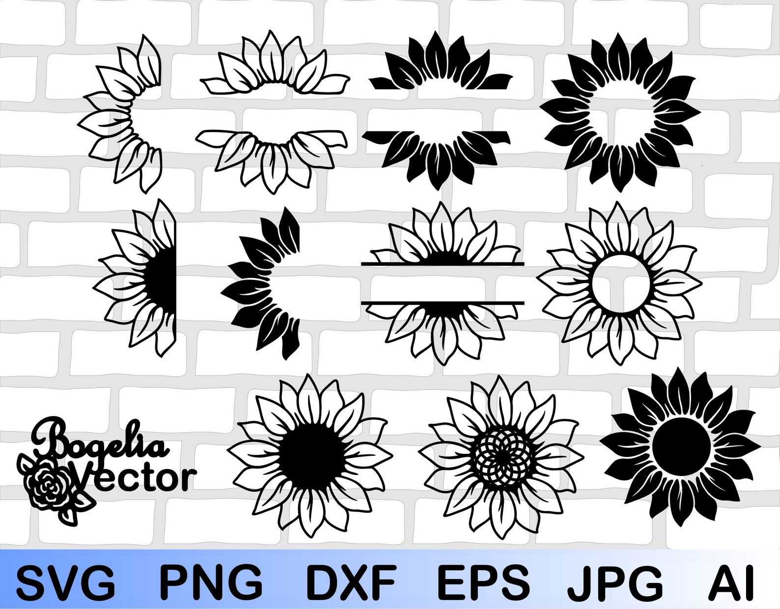 Sunflower Svg Cut File Floral Bundle Shirt Vinyl Vector - Etsy