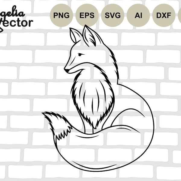 Fuchs Svg Datei, Fuchs Plotterdatei, Wald Tiere Svg, Wald Svg, Tier, Clipart, Cute Animals, Silhouette Png, Fuchs Decal, Outline