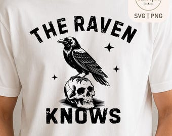 Der Rabe weiß SVG, Rabenschädel SVG, Gothic Krähe Clipart, Dark Academia Design, Halloween Raven Cut-Datei, Cricut Silhouette, Gravur