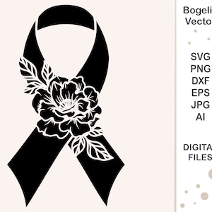 Awareness Ribbon svg, Brustkrebs Ribbon svg, Cut Datei, Floral Pink Ribbon svg, Band mit Blumen svg Shirts, Genesung, Survivor, Cricut