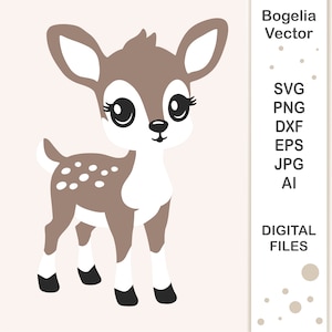 Cute Baby Deer Svg file, Cut file, Layered Svg, Deer Svg, Woodland Animals, Forest Baby Animals, Kids Svg Design, Cricut, Silhouette, Shirt