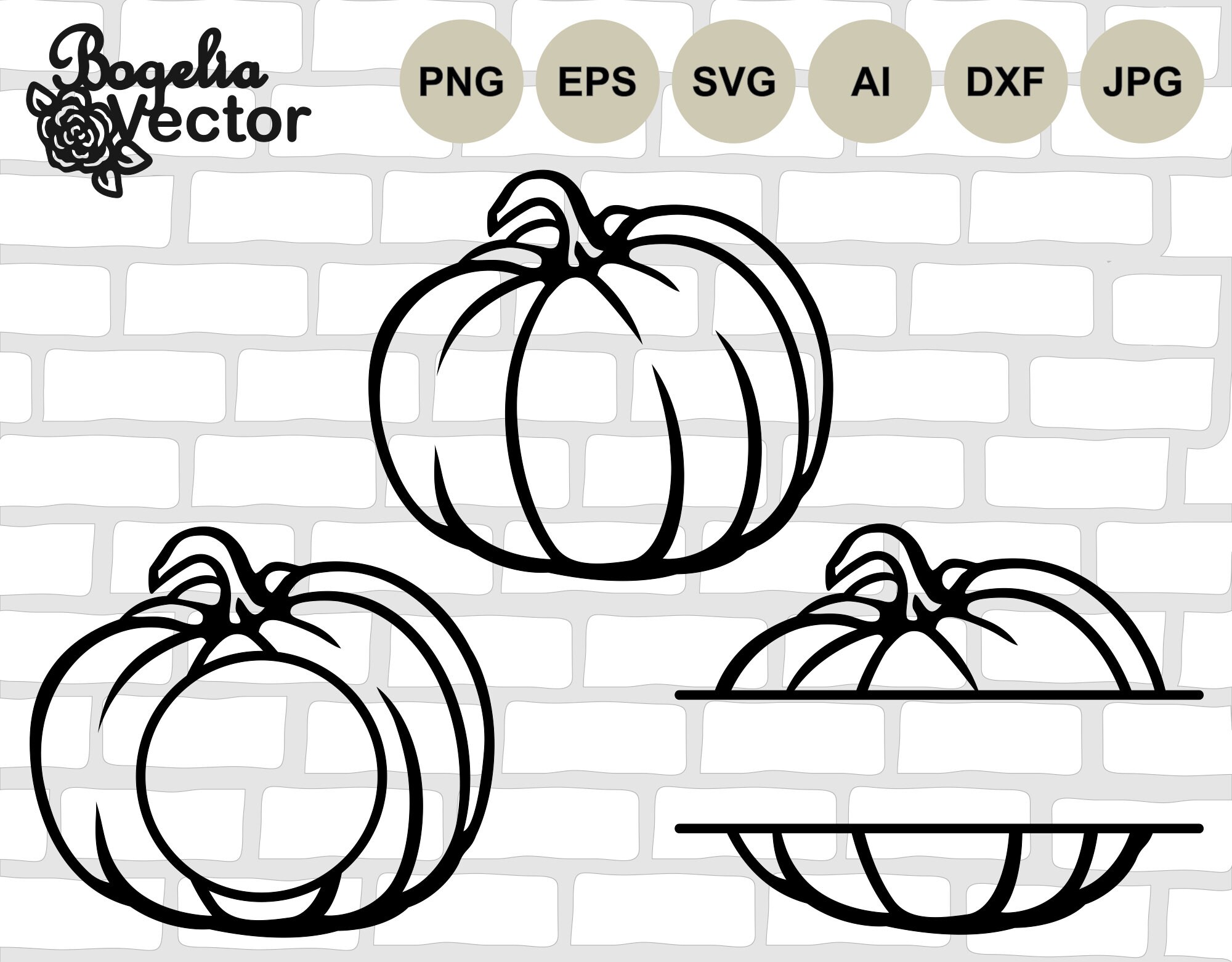 Pumpkin Frame Svg Bundle Frame Cut Files Fall Png Monogram | Etsy